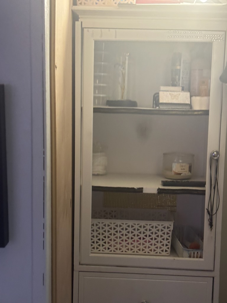 Studio storage cabinet with lash supplies